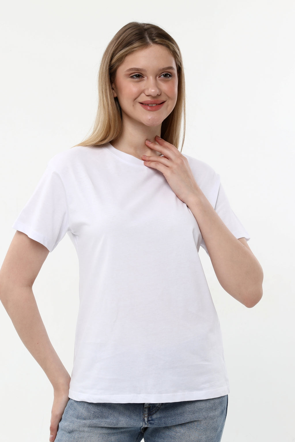 Düz Bisiklet Yaka Tişört