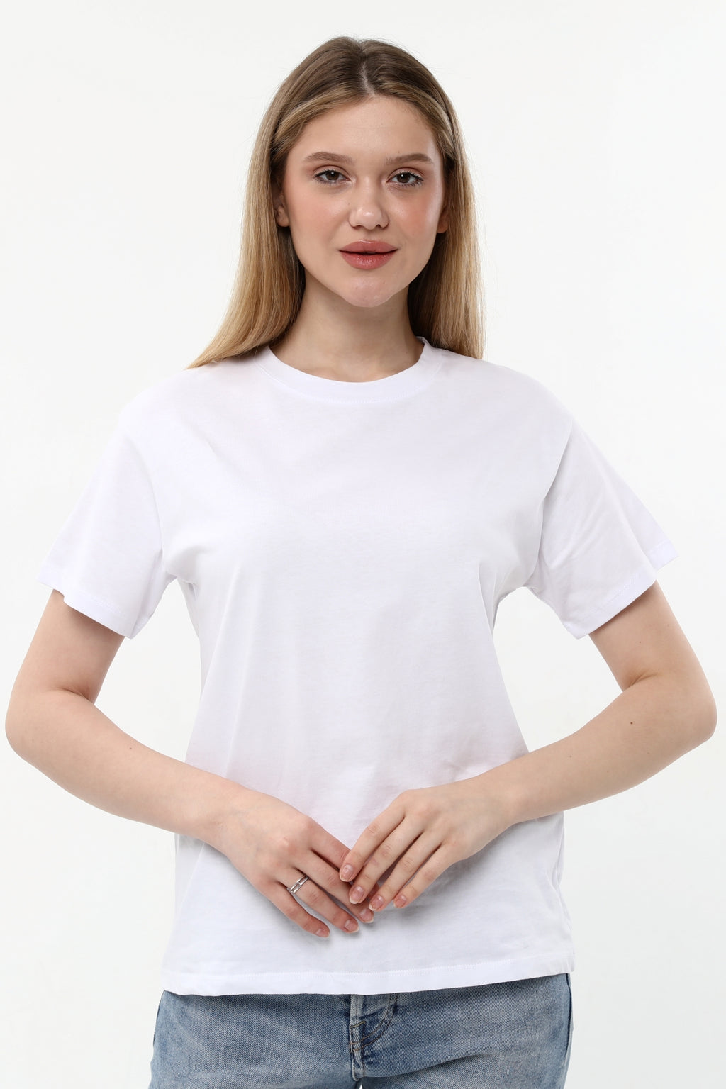 Düz Bisiklet Yaka Tişört