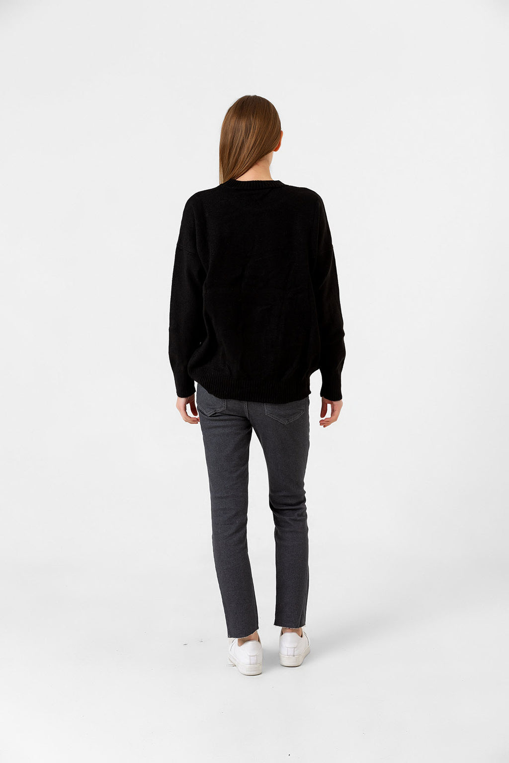 Bisiklet Yaka Düz Kazak