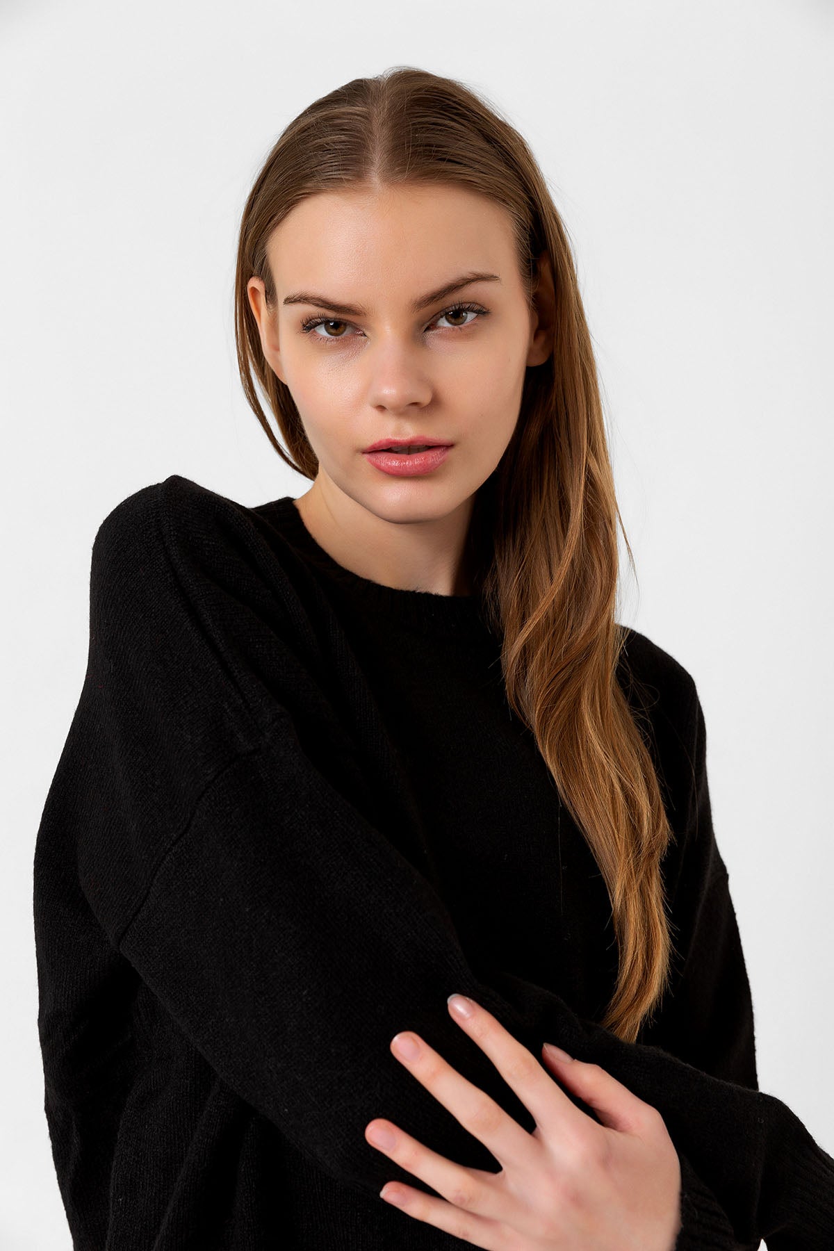 Bisiklet Yaka Düz Kazak